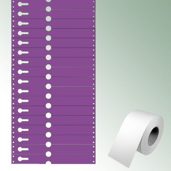 Etykieta pętlowa 220x25,50 mm kolor liliowy, bez nadruku op. standardowe = 2500 szt.