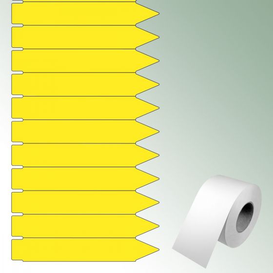 Etykiety wtykane TT 160x25 mm kolor żółty, bez nadruku zawartość/rolkę = 2500 szt.