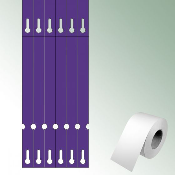Pętelki Opti 200x17 mm kolor liliowy, bez nadruku zawartość/rolkę = 3000 szt.