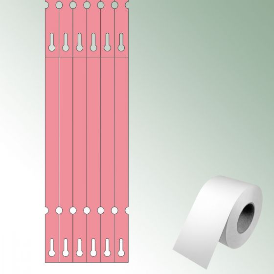 Pętelki Opti 250x17 mm kolor różowy, bez nadruku zawartość/rolkę = 2000 szt.