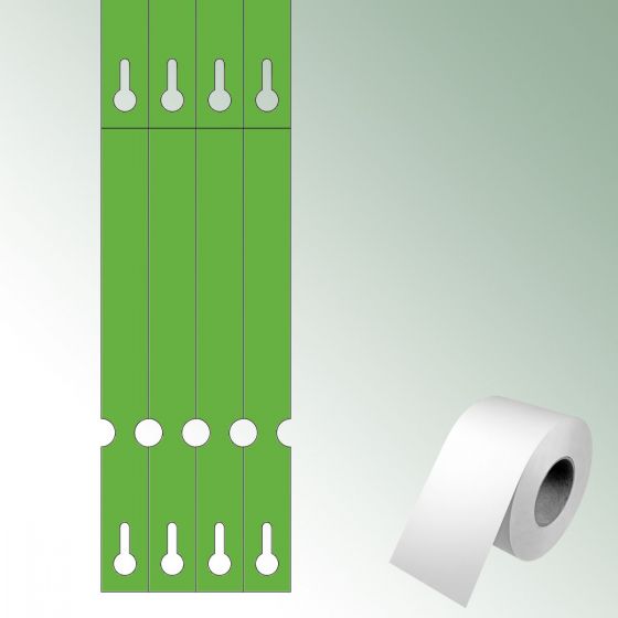 Pętelki Opti 250x25 mm kolor zielony, bez nadruku zawartość/rolkę = 2000 szt.