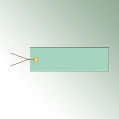 Zawieszki 10x3,0 cm kolor zielony, bez nadruku zawartość/op. = 250 szt.