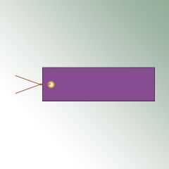 Zawieszki 10x3,0 cm kolor liliowy, bez nadruku zawartość/op. = 250 szt.