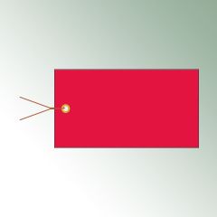 Zawieszki 12x6,5 cm kolor czerwony, bez nadruku zawartość/op. = 100 szt.