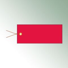 Zawieszki 12x5,0 cm kolor czerwony, bez nadruku zawartość/op. = 100 szt.