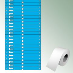 Etykiety pętlowe 140x12,75 mm kolor niebieski, bez nadruku zawartość/rolkę = 1000 szt.