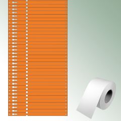 Etykiety pętlowe 220x12,75 mm kolor pomarańcz., bez nadruku zawartość/rolkę = 1000 szt.