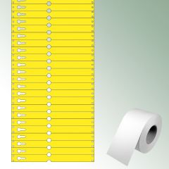 Etykieta pętlowa 220x19,125 mm kolor żółty, bez nadruku/ duża zawartość/rolkę = 1000 szt.