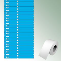 Etykieta pętlowa 220x19,125 mm niebieska, bez nadruku/duża zawartość/rolkę = 1000 szt.