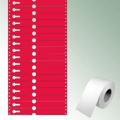 Etykieta pętlowa 220x25,50 mm kolor czerwony, bez nadruku op. standardowe = 2500 szt.