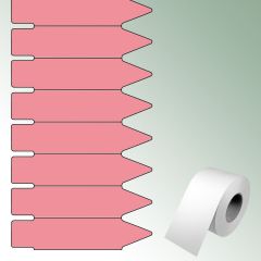 Etykiety wtykane TT 75x17 mm kolor różowy, bez nadruku zawartość/rolkę = 2500 szt.