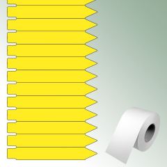 Etykiety wtykane TT 120x17 mm kolor żółty, bez nadruku zawartość/rolkę = 2500 szt.