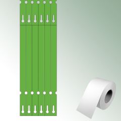 Pętelki Opti 250x17 mm kolor zielony, bez nadruku zawartość/rolkę = 2000 szt.