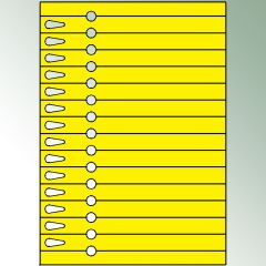 Pętelki laserowe 252x26 mm kolor żółty, bez nadruku op. = 100 arkuszy po 14 szt.
