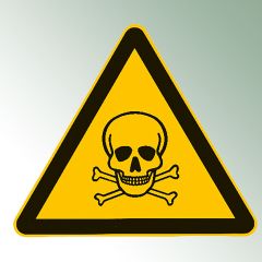 Znak ostrzegaw. Ostrzeżenie przed substancjami toksycznymi Tabl. na szafę na chemikalia