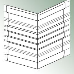 Element narożny 90° (zew.) do profilu aluminiowego Viaflex® wysokość 97 mm/ długość 75 mm