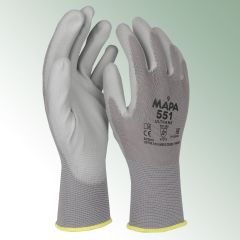 Rękawice z tworzywa sztucznego szare, MAPA Ultrane 551,roz.9 Sprzedaż na pary (op. = 10)
